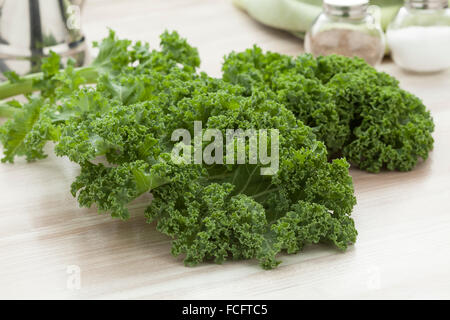 Frisch gepflückte Bio Grünkohl Stockfoto