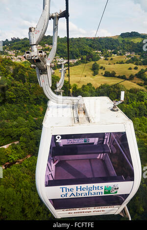 Seilbahn auf den Höhen von Abraham, Matlock Bath, Derbyshire, England, UK. Stockfoto