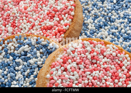 "Beschuit met Muisjes, eine traditionelle Behandlung zur Feier der Geburt eines Kindes in den Niederlanden. Stockfoto