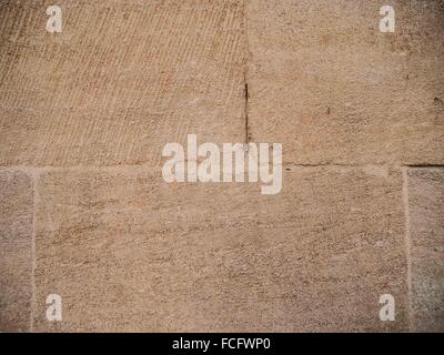 Beige Sandstein gemauerte Wand in Oxford, Vereinigtes Königreich, Europa. Stockfoto