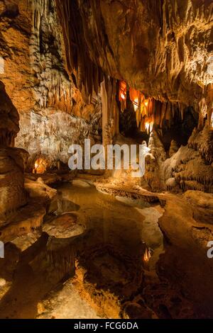 NATURSCHUTZGEBIET DER SCHLUCHTEN DER ARDÈCHE, ARDÈCHE (07), RHONE-ALPES, FRANKREICH Stockfoto