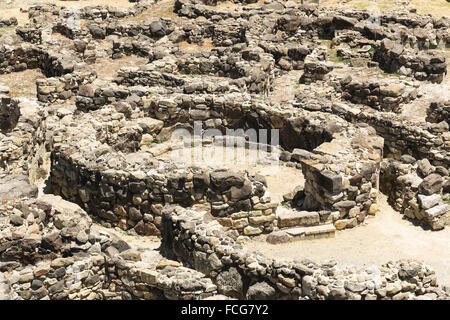 Die Ruinen des Su Nuraxi bei Barumini in Sardinien Stockfoto