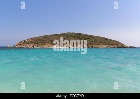 Blick von der wunderbaren Strand von Spiaggia di Tuerredda, Sardinien Stockfoto