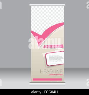 Roll-up Banner stehen Vorlage. Zusammenfassung Hintergrund für Design. Stock Vektor