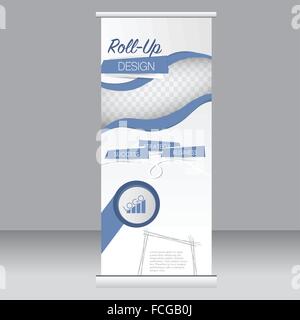 Roll-up Banner stehen Vorlage. Zusammenfassung Hintergrund für Design. Stock Vektor