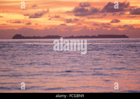 Sonnenuntergang in der Republik Palau, einem Inselstaat im westlichen Kette von den Karolinen, Pazifik Stockfoto