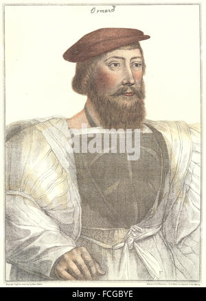 HOLBEIN-HENRY VIII:Thomas Boleyn, Earl of Ormond-Anne father(Bartolozzi), 1884 Stockfoto