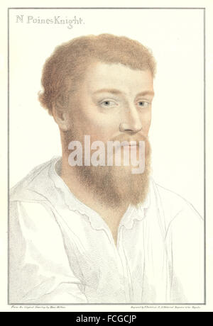 HOLBEIN-HENRY VIII: Sir Nicholas Poins (Poines) (Vater) (Bartolozzi), 1884 Stockfoto