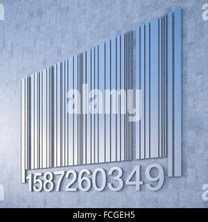 Barcode Nahaufnahme 3D-Rendering Stockfoto