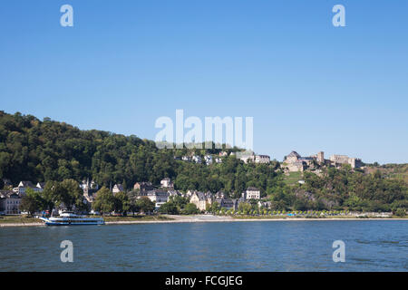 Deutschland Rheinland Pfalz St Goar Rheinfels Burg am Mittelrhein river Stockfoto