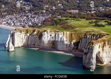 FLUG ÜBER DIE SEINE-MARITIME, FRANKREICH Stockfoto