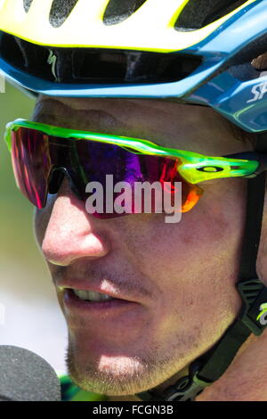 Adelaide, South Australia, Australien. 20. Januar 2016. Jay McCarthy, Tinkoff, Gewinner Stufe 2 der Tour Down Under-Radrennen. © Gary Francis/ZUMA Wire/ZUMAPRESS.com/Alamy Live-Nachrichten Stockfoto