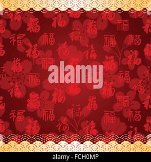 Chinese New Year rote Musterdesign Hintergrund Stock Vektor