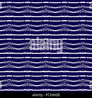 Zusammenfassung nahtlose Hintergrund mit konzentrischen weißen Auge Muster auf Blau Stockfoto