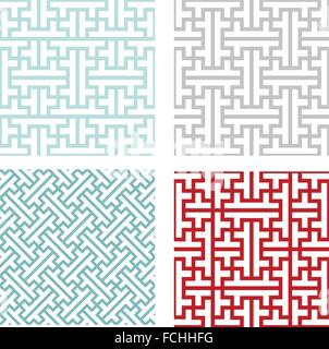 Nahtlose Vintage geometrische Puzzle-Muster, Vektor Stock Vektor