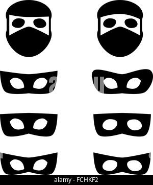 Reihe von festlichen Masken und Dieb Symbol, Vektor Stock Vektor