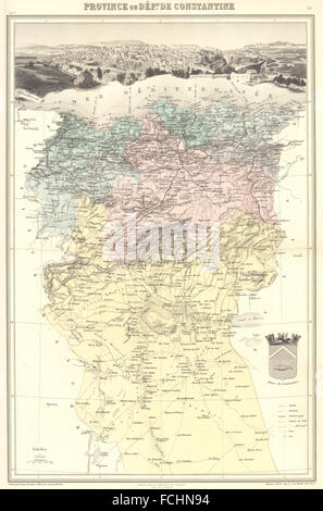 Algerien: Provinz de Constantine. Vuillemin, 1903 Antike Landkarte. Stockfoto