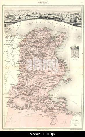 Tunesien: Tunisie. Vuillemin, 1903 Antike Landkarte. Stockfoto