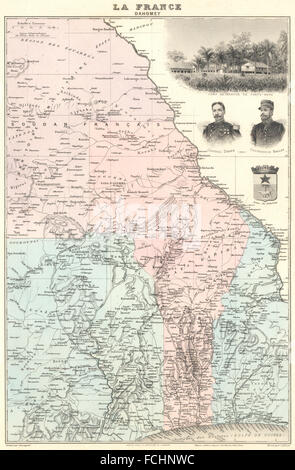 BENIN: Dahomey. Vuillemin, 1903 Antike Landkarte. Stockfoto