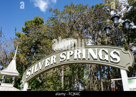 Florida, Süd, Silver Springs, State Park, Schild, Eingang, Besucher Reise Reise Reise Tourismus Wahrzeichen Kultur Kultur Kultur, Urlaub grou Stockfoto