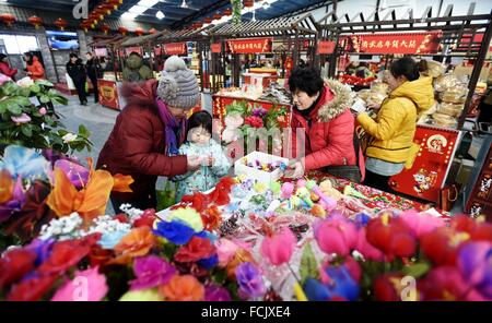 Peking, China. 23. Januar 2016. Bewohner erwerben waren auf einer shopping Messe statt für das kommende Frühjahr Festival in Peking, Hauptstadt von China, 23. Januar 2016. © Li Xin/Xinhua/Alamy Live-Nachrichten Stockfoto