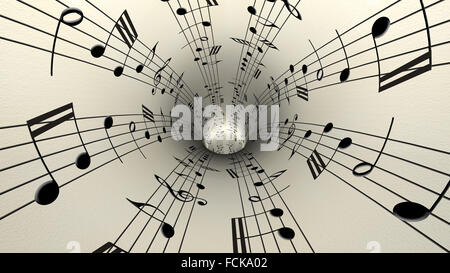 Noten auf alten Vintage-Papier Stockfoto