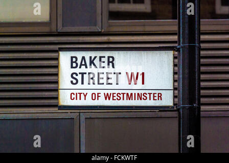 Zeichen der Baker Street, London, UK. Stockfoto