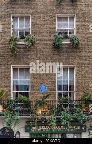 Sherlock Holmes Museum, 221 b Baker Street, London, UK. Stockfoto