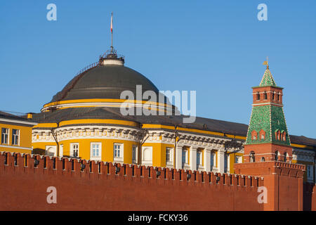 Senat Gebäude und Senat Turm im Kreml, Moskau, Russland Stockfoto