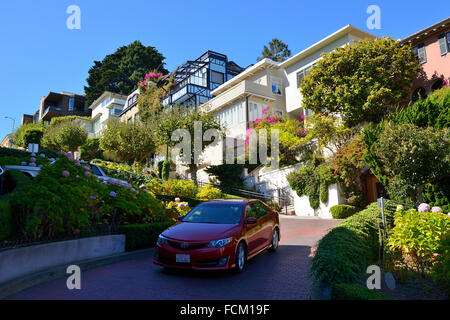Lombard Street in San Francisco, Kalifornien, USA Stockfoto
