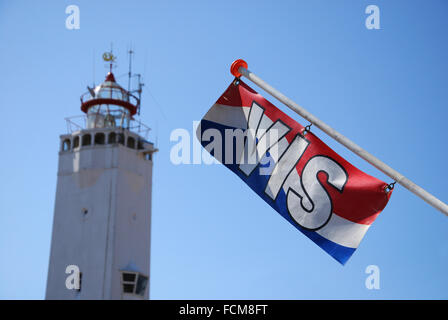 Banner am Fisch stand, Niederlande Stockfoto