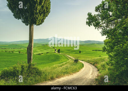 Toskanischen Ort in einer ländlichen Landschaft Stockfoto