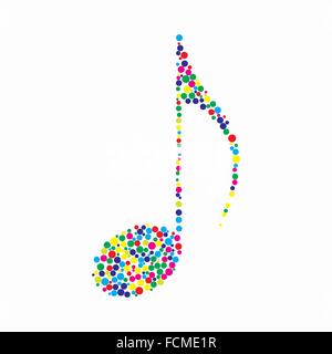 Gepunktete bunte Musiknote Stock Vektor