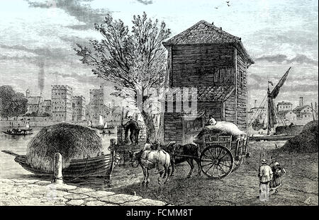 Die alten Horseferry, City of Westminster, 1800, London, England Stockfoto