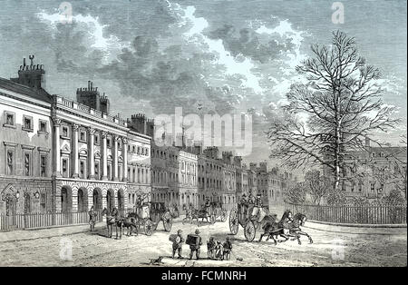 Die Nordseite des Grosvenor Square, 18. Jahrhundert, Mayfair, West End von London, City of Westminster, England Stockfoto