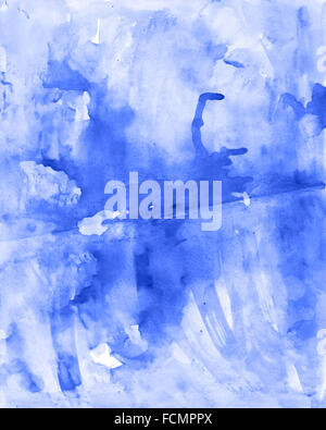 Sanften weichen blauen Aquarell handgemachte Hintergrund Stockfoto