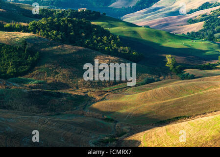 Sonne gemalt toskanischen Landschaft. Stockfoto
