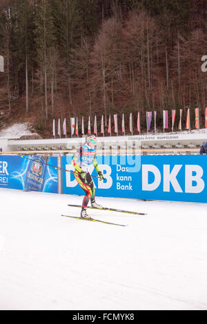 Ruhpolding, Deutschland, 2016/01/06: Training vor der Biathlon-WM in Ruhploding Stockfoto