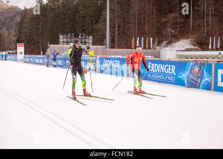 Ruhpolding, Deutschland, 2016/01/06: Training vor der Biathlon-WM in Ruhploding Stockfoto