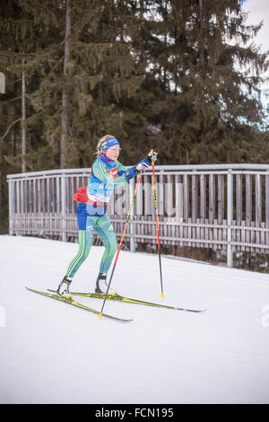 Ruhpolding, Deutschland, 2016/01/06: Training vor der Biathlon-WM in Ruhploding Stockfoto