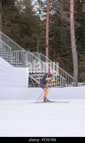 Ruhpolding, Deutschland, 2016/01/06: Training vor der Biathlon-WM in Ruhploding Stockfoto