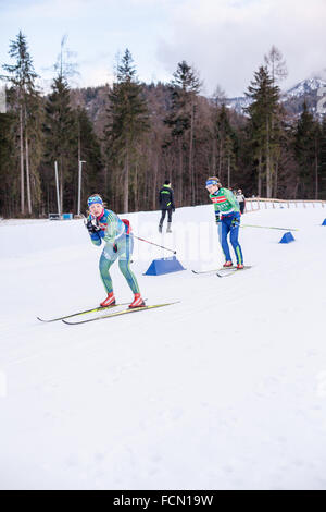 Ruhpolding, Deutschland, 2016/01/06: Training vor der Biathlon-WM in Ruhploding Stockfoto