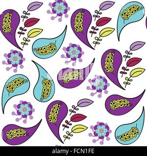 Türkische Gurken Musterdesign und nahtlose Muster im Swatch-Menü, Vektor-Illustration. Bunte Musterdesign Buta Stock Vektor