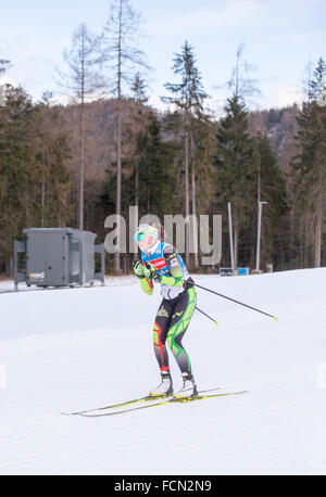 Ruhpolding, Deutschland, 2016/01/06: Training vor der Biathlon-WM in Ruhploding Stockfoto