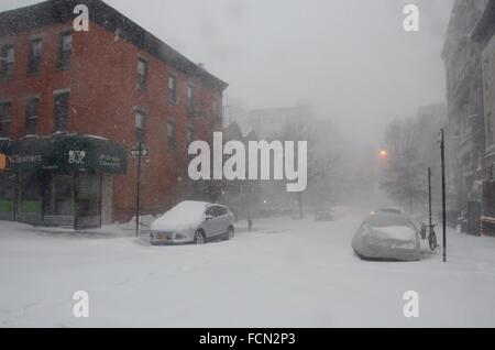 New York, USA. 23. Januar 2016. New York Jonas Schneesturm Brooklyn 2016 Credit: Simon Leigh/Alamy Live News Stockfoto