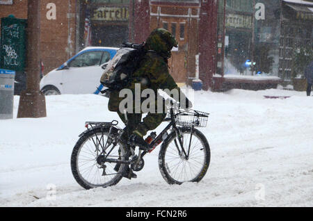 New York, USA. 23. Januar 2016. New York Jonas Schneesturm Brooklyn 2016 Credit: Simon Leigh/Alamy Live News Stockfoto