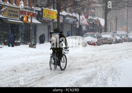 New York, USA. 23. Januar 2016. New York Jonas Schneesturm Brooklyn 2016 Credit: Simon Leigh/Alamy Live News Stockfoto