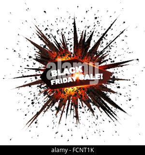 Schwarzer Freitag Verkauf rote Explosion Stern Stock Vektor