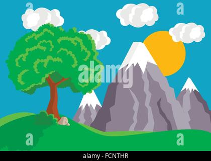 Cartoon-Sommer-Tal Stock Vektor