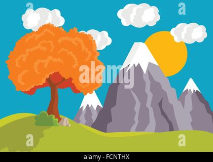 Cartoon-Herbst-Tal Stock Vektor